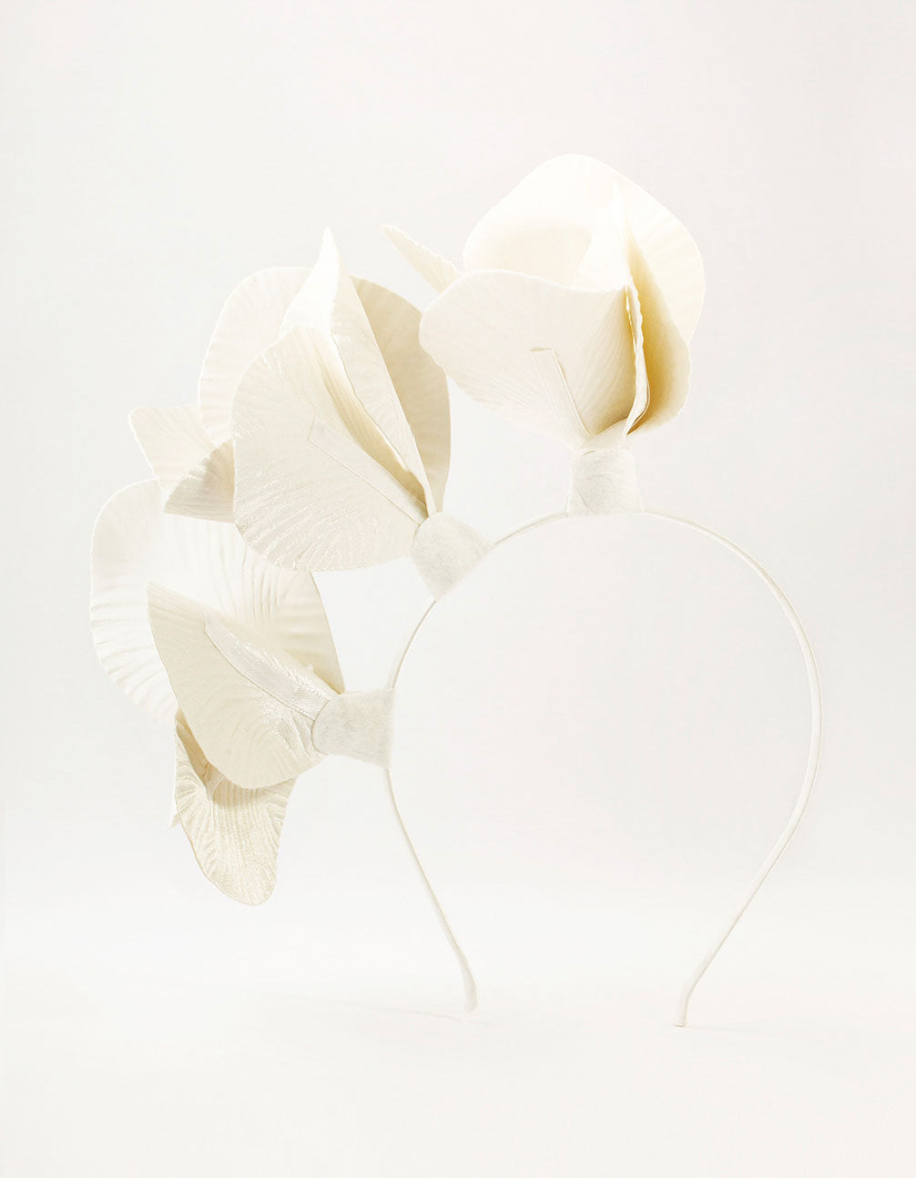 White PU Leather Petal Fascinator