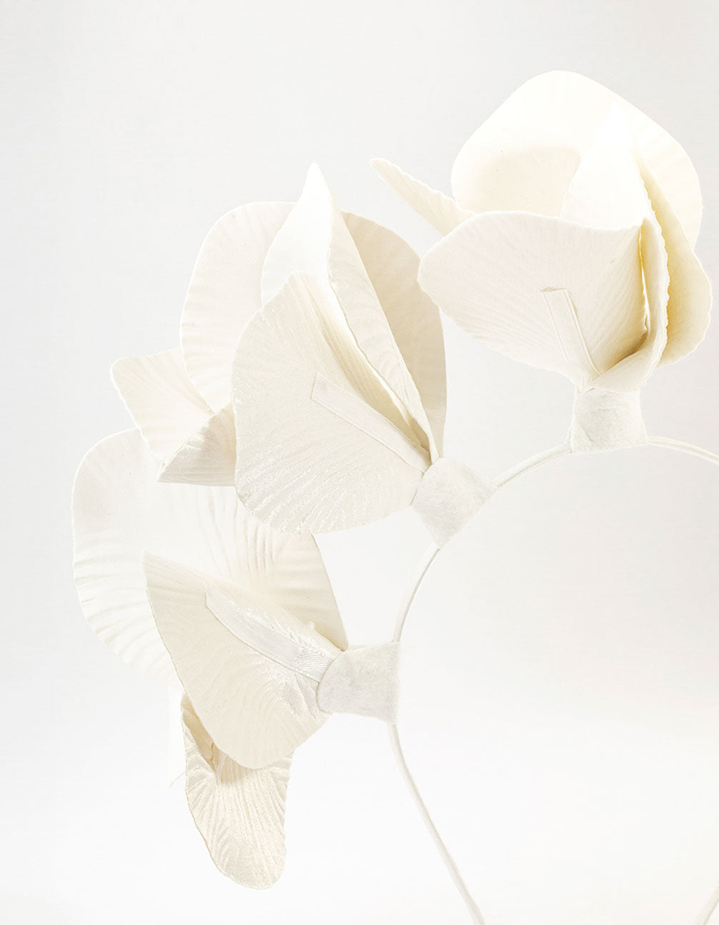 White PU Leather Petal Fascinator