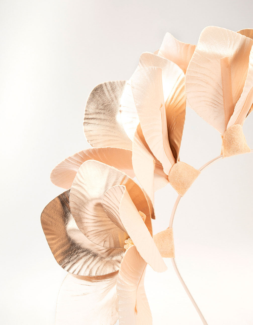 Rose Gold PU Leather Petal Fascinator