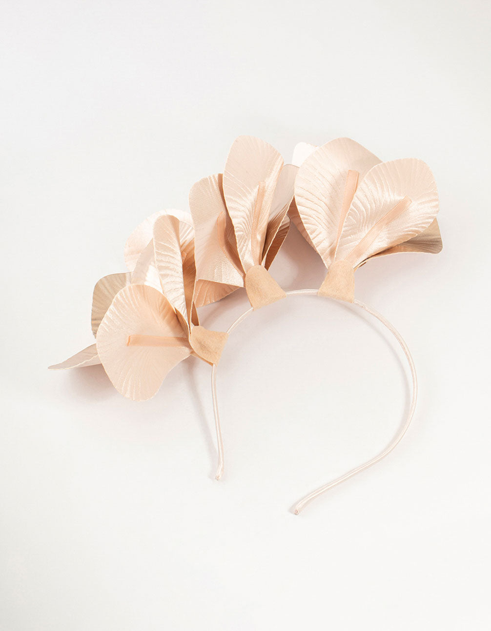 Rose Gold PU Leather Petal Fascinator