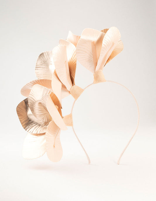 Rose Gold PU Leather Petal Fascinator