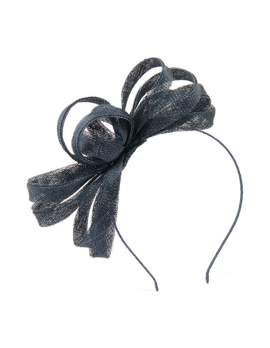 Navy Sinamay Loop Fascinator