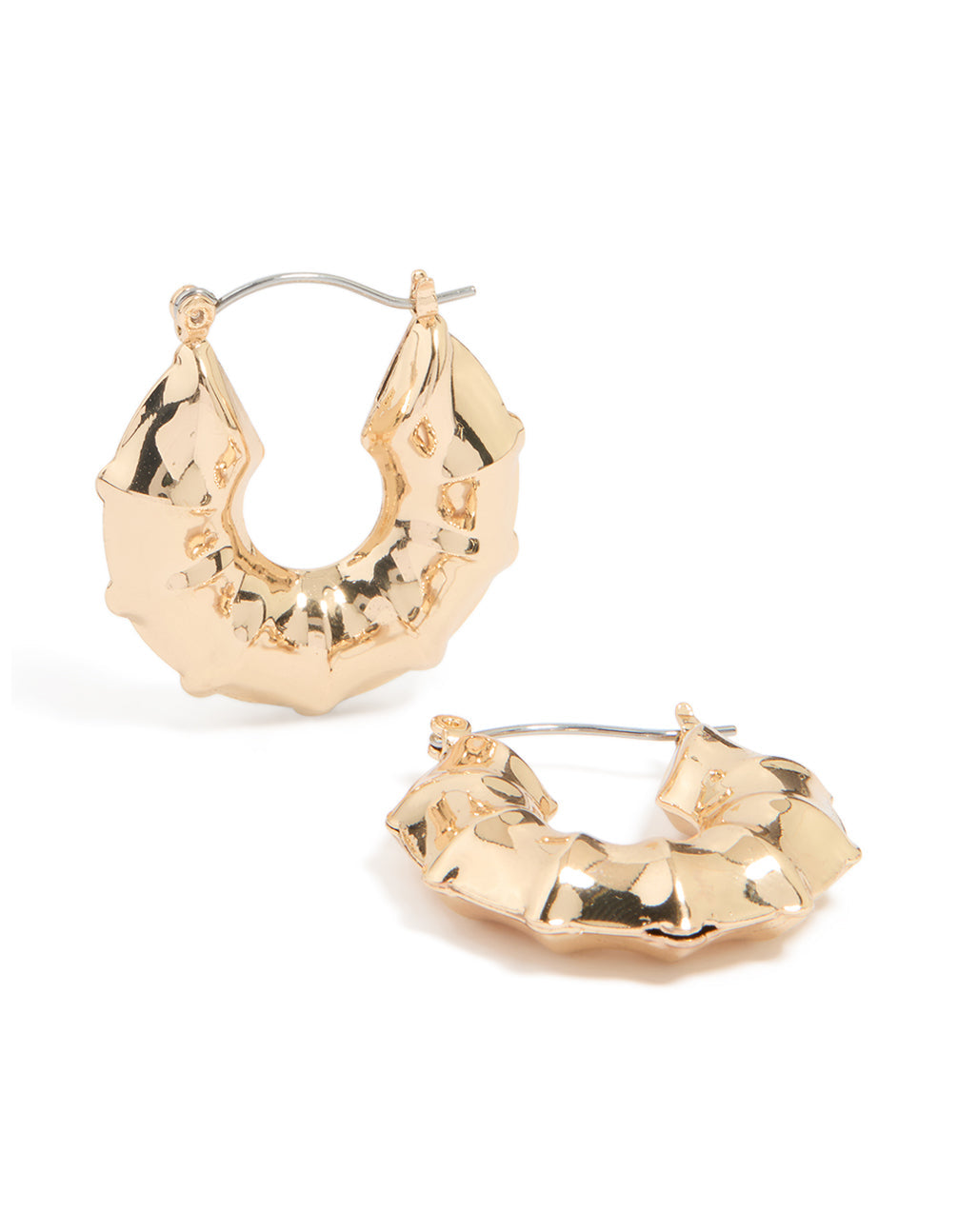 Gold Mini Bamboo Hoop Earrings