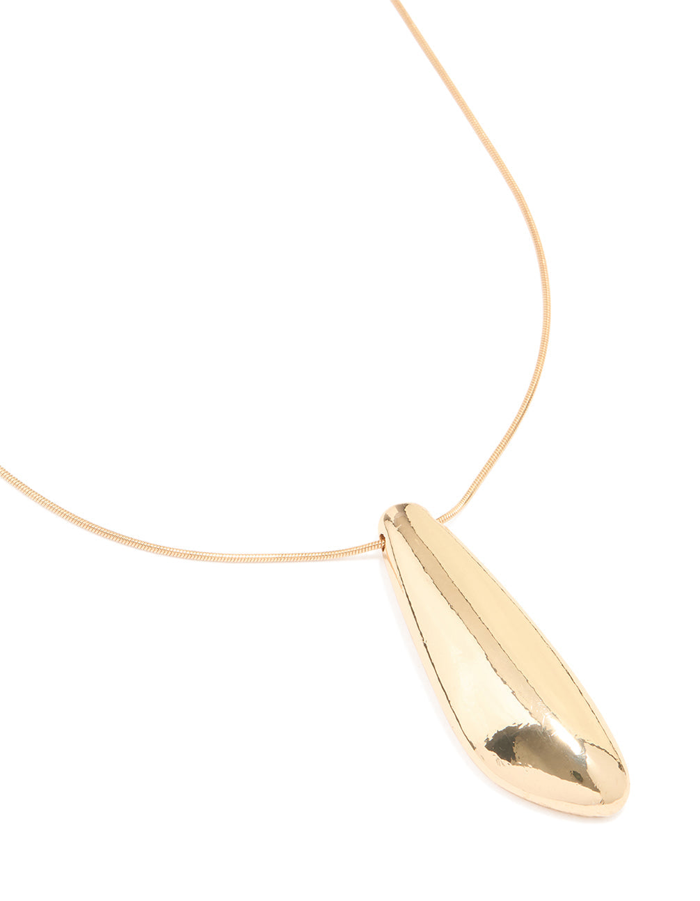 Gold Long Obtuse Shape Necklace