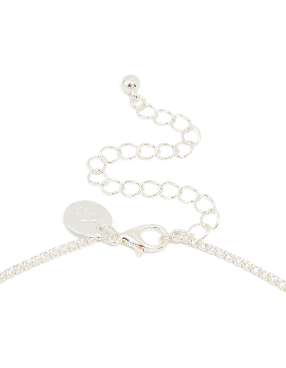 Silver Plated Cubic Zirconia Graduating Round Necklace