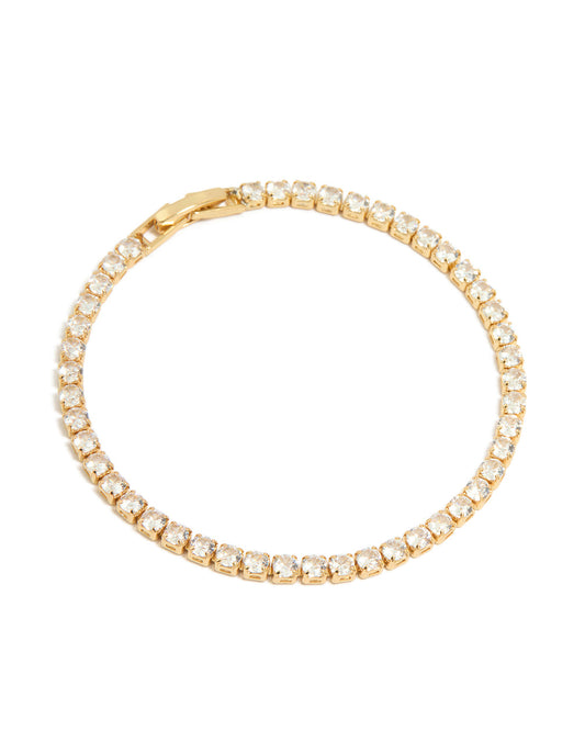 Gold Plated Cubic Zirconia Tennis Bracelet