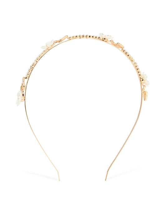 Gold Plated Small Butterfly Flower Headband
