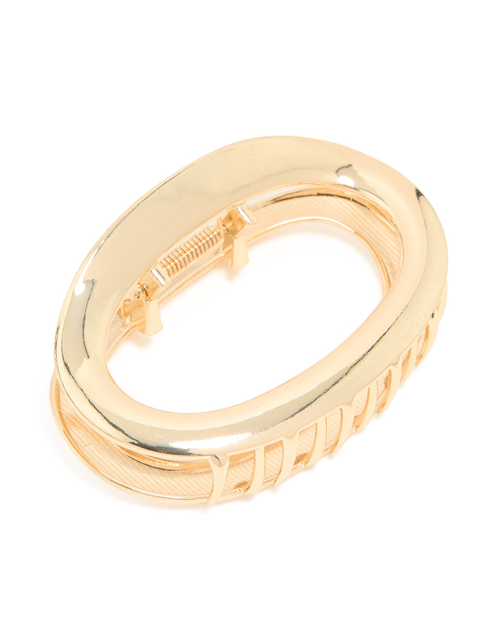 Gold Molten Oval Hair Claw Clip