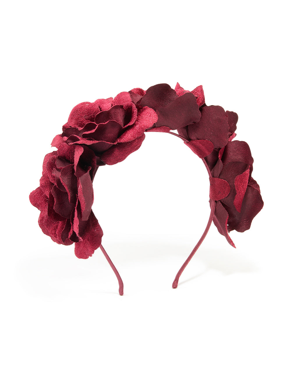 Burgundy Velvet Flower Headband
