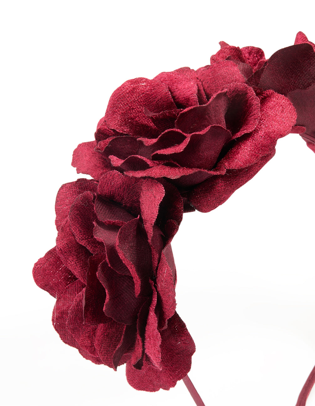 Burgundy Velvet Flower Headband