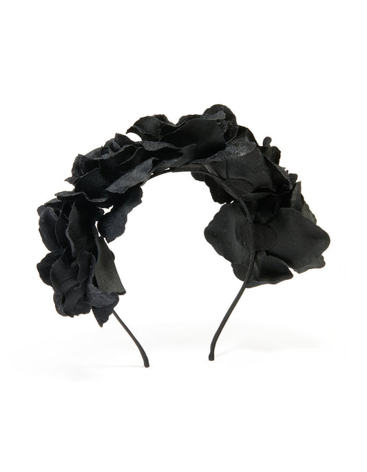 Black Velvet Flower Headband