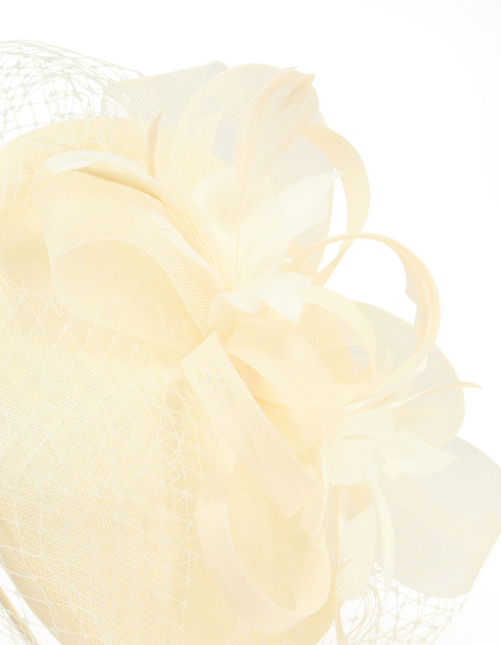 Butter Yellow Loop Disc & Veil Fascinator