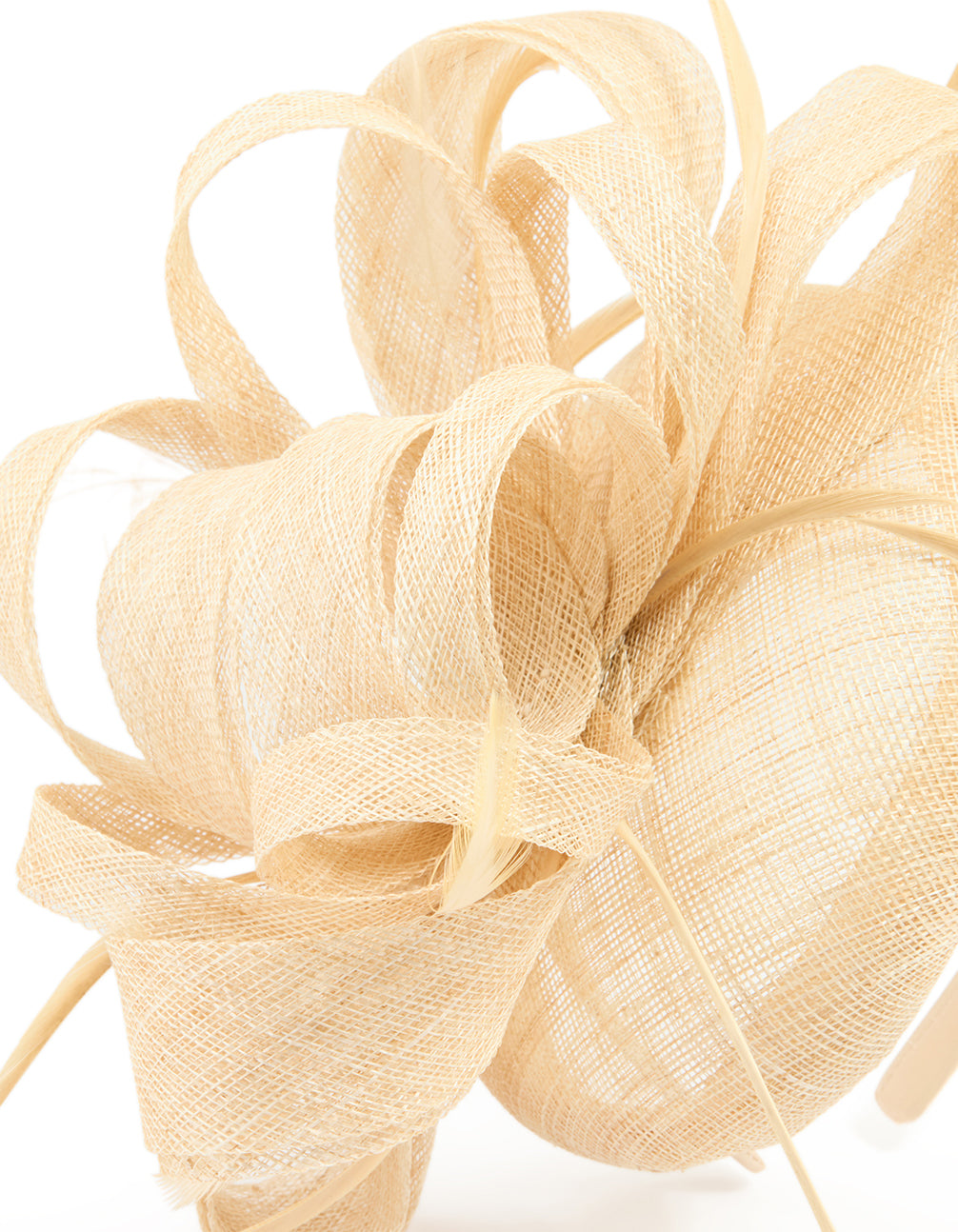 Cream Loop & Feather Pillbox Fascinator