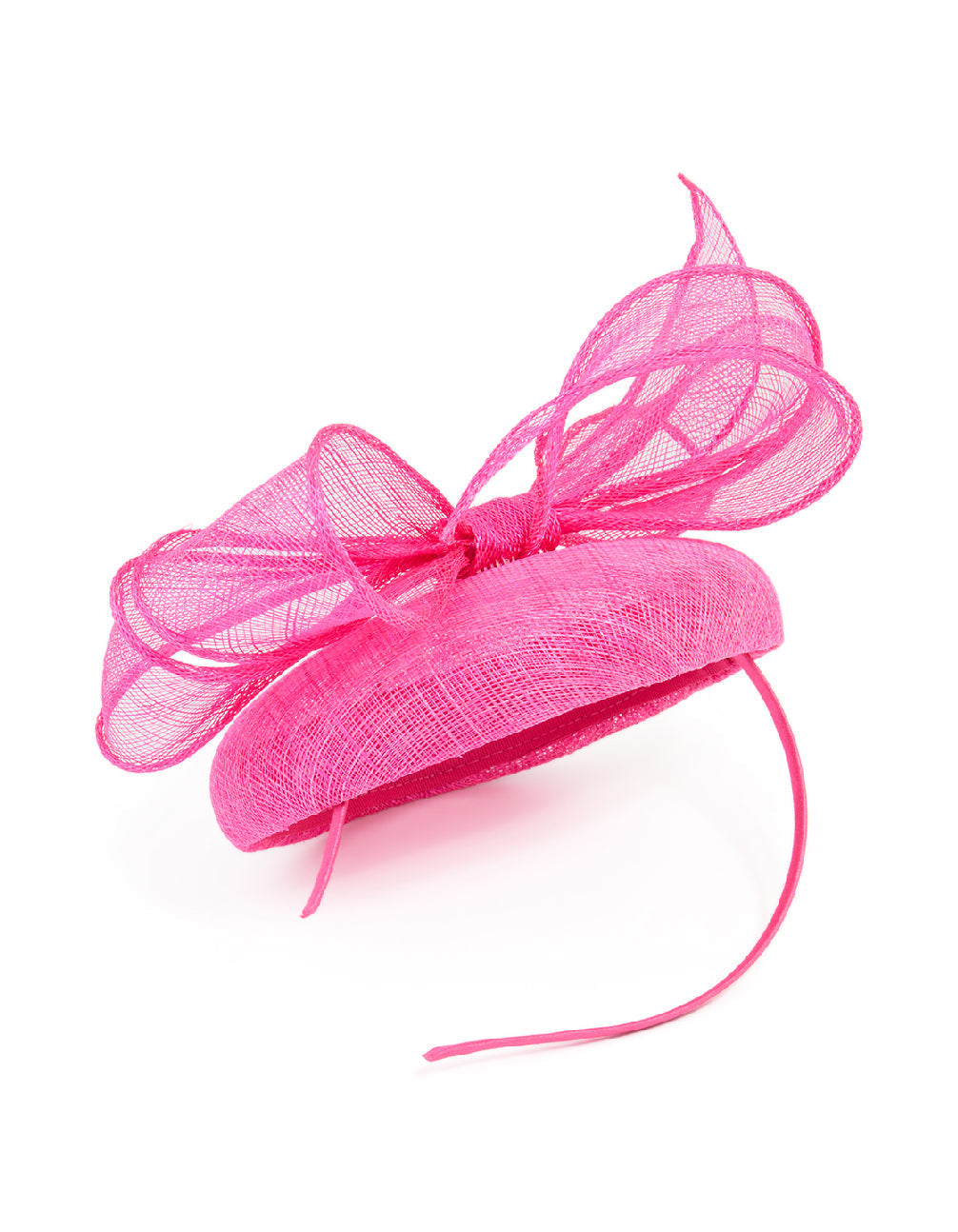Pink Sinamay Bow Pillbox Fascinator