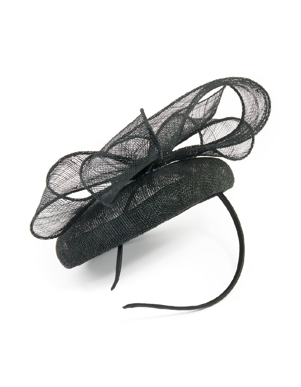 Black Sinamay Bow Pillbox Fascinator