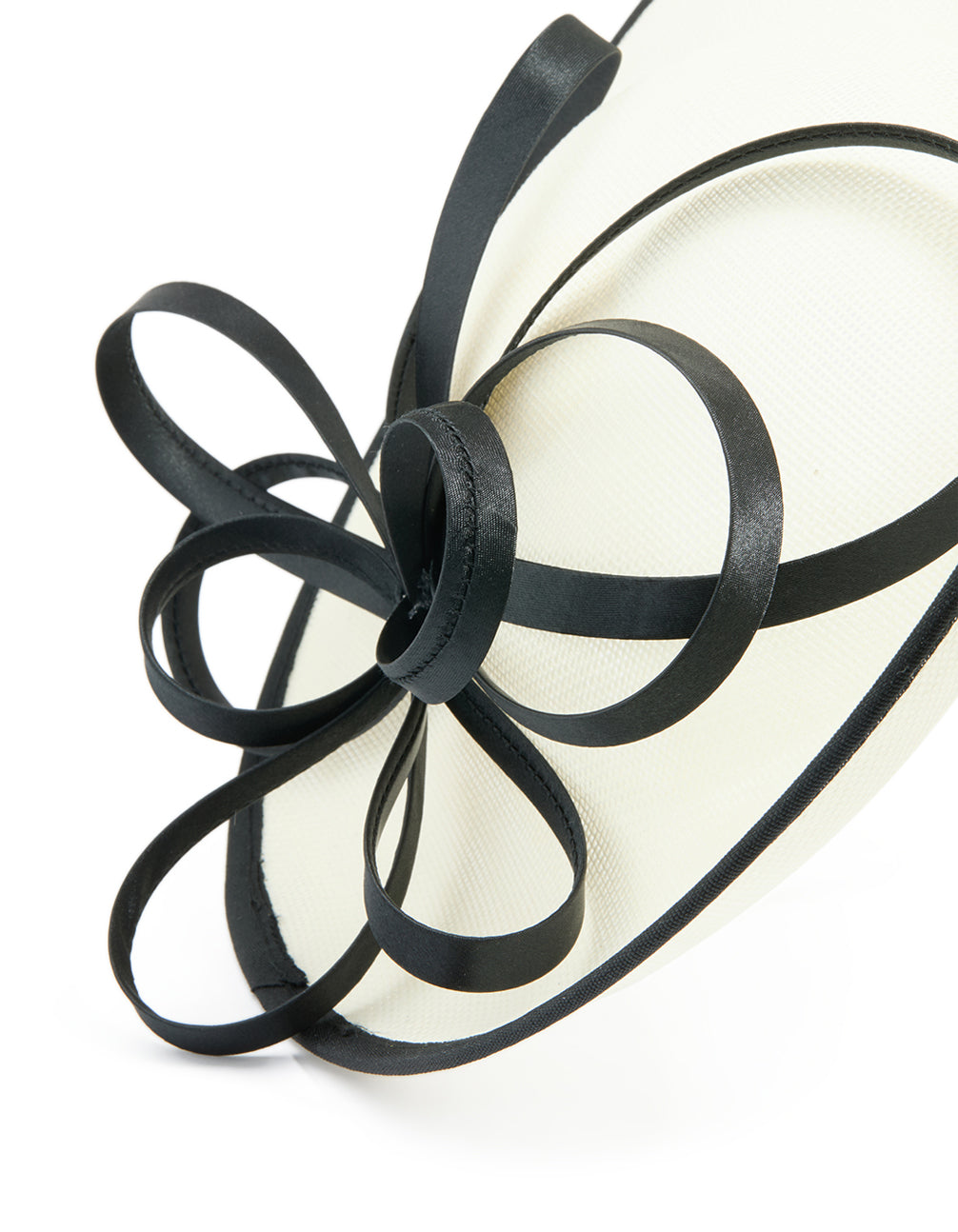 Black & White Sinamay Fabric Ribbon Hat Fascinator