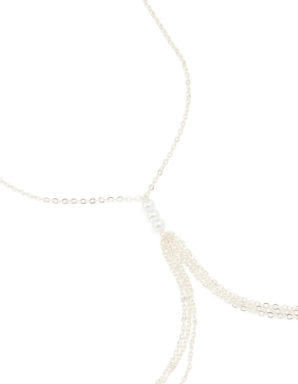 Silver Pearl Layered Body Chain