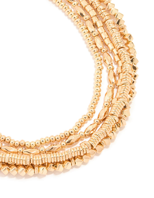 Gold Beaded Layered Necklace