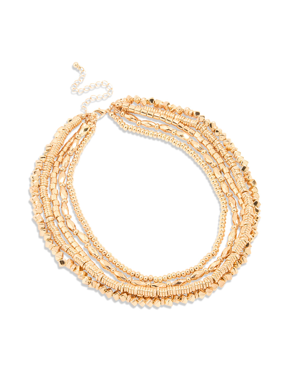 Gold Beaded Layered Necklace