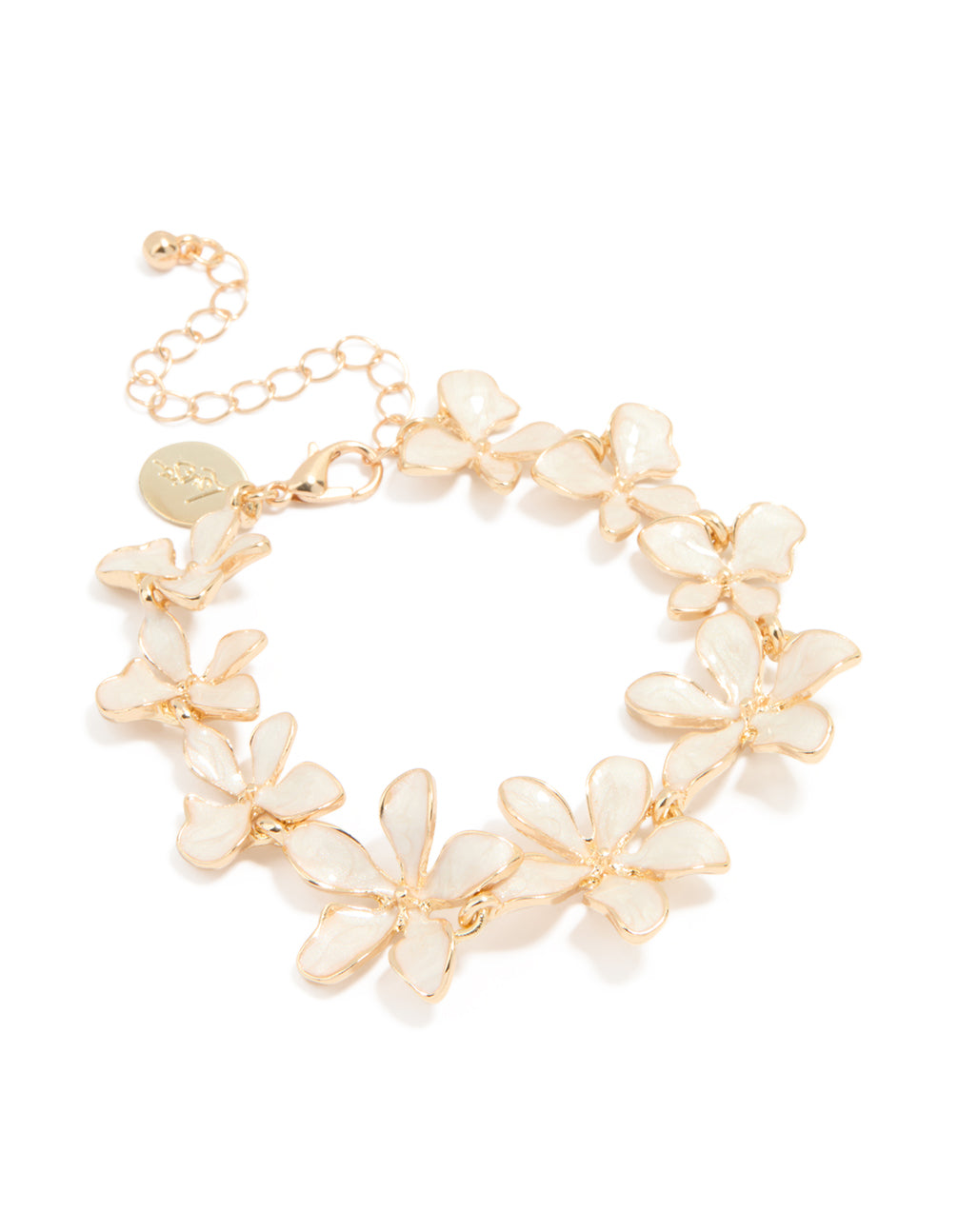 Gold Enamel Flower Bracelet