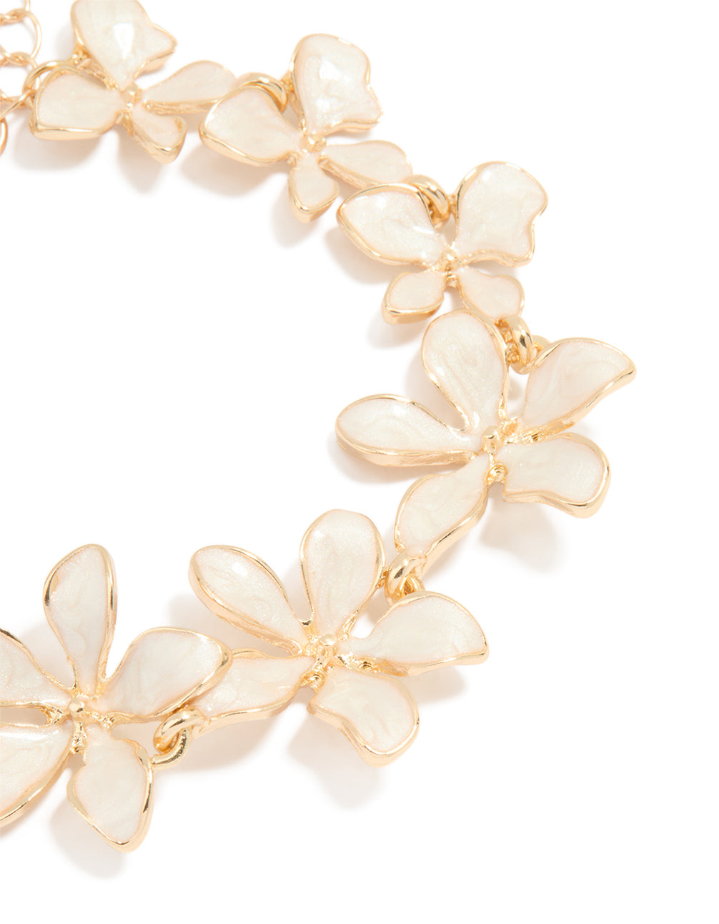 Gold Enamel Flower Bracelet