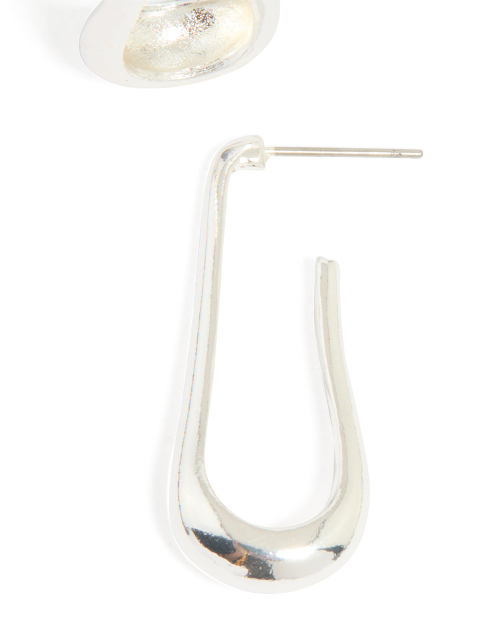 Silver Skinny Wavy Hoop Earrings