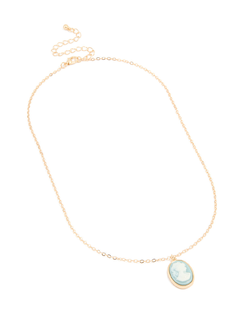 Gold Round Face Pendant Necklace