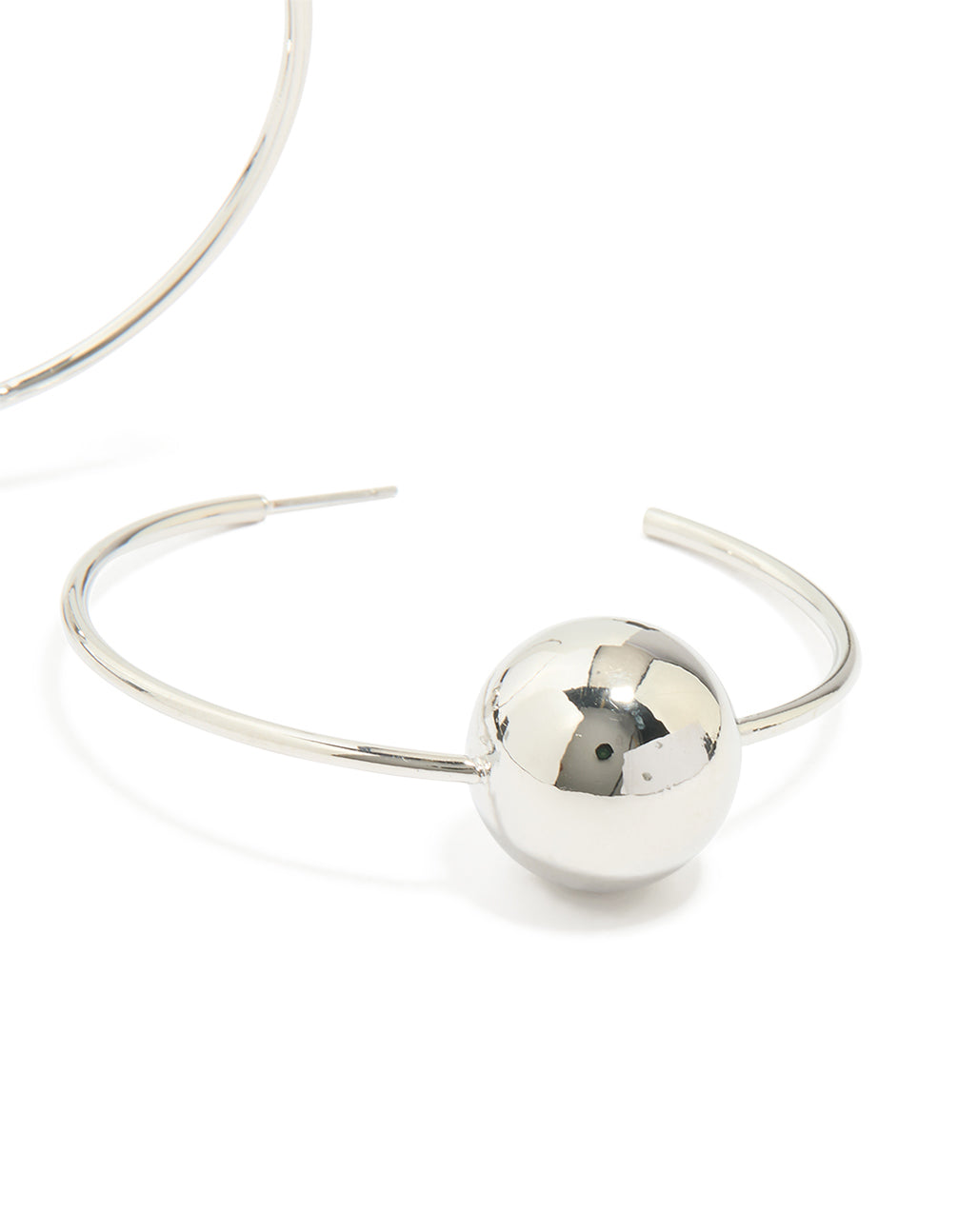 Silver Ball Hoop Earrings
