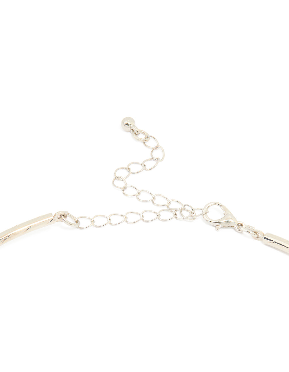 Silver Organic Circle Pendant Torque Necklace
