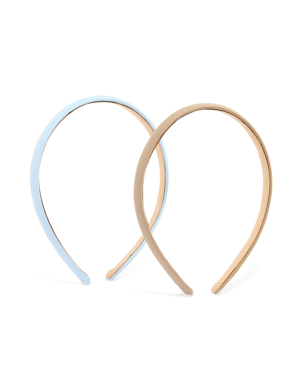 Blue & Tan Narrow Fabric Headbands 2-Pack