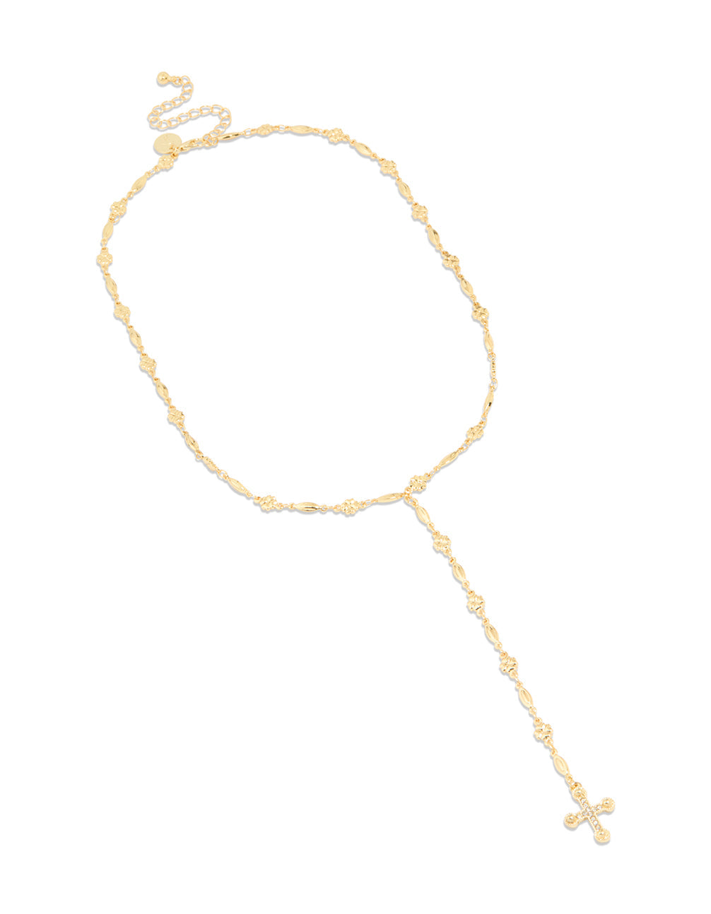 Gold Textured Cross Necklace