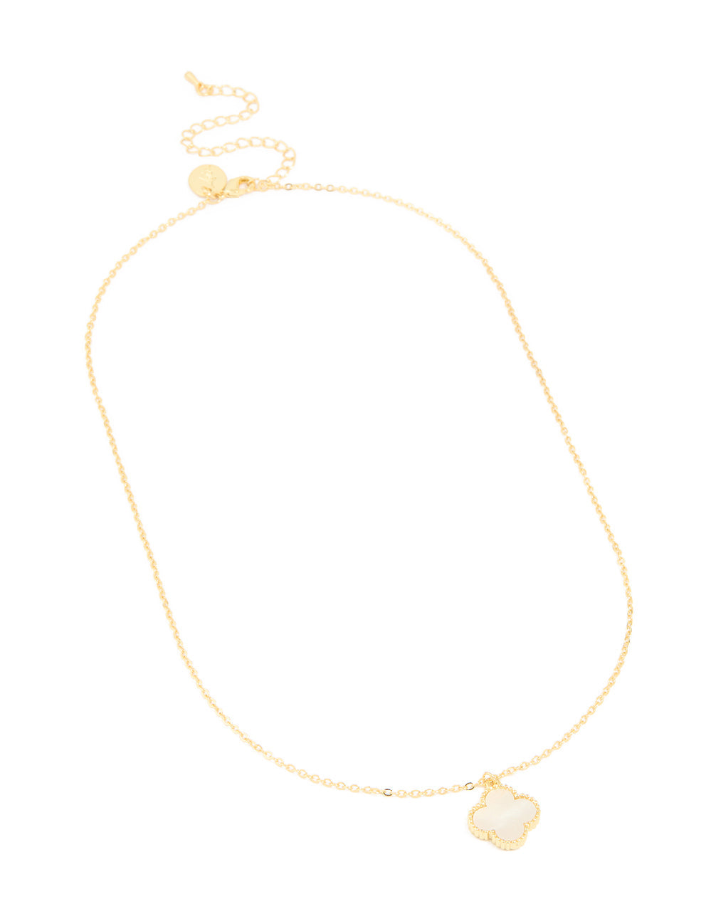 Gold Plated Flower Outline Pendant Necklace