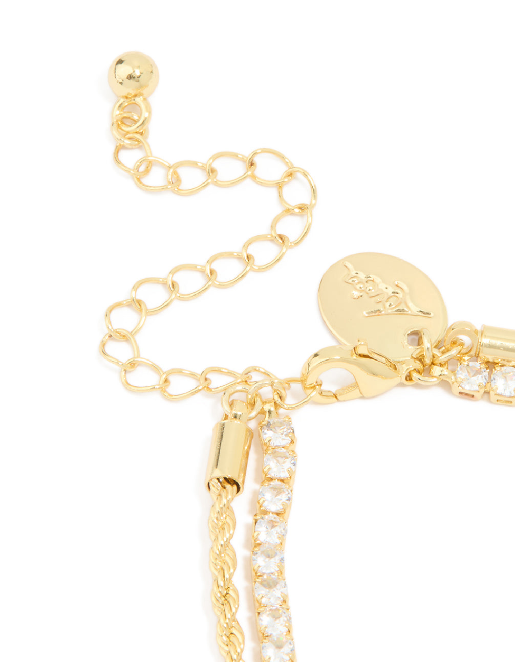 Gold Plated Cubic Zirconia Layered Heart Bracelet