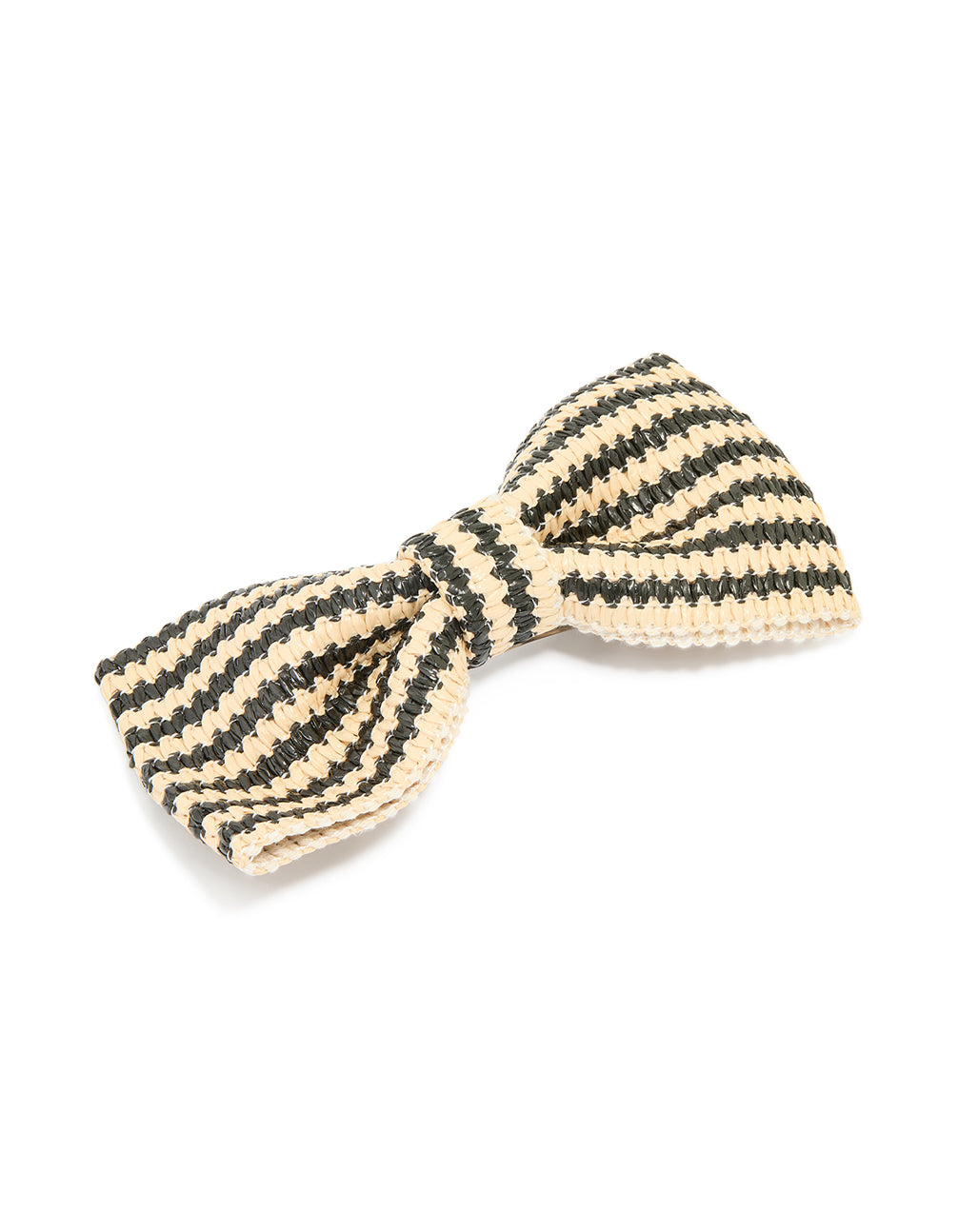 Raffia Striped Short Bow Clip