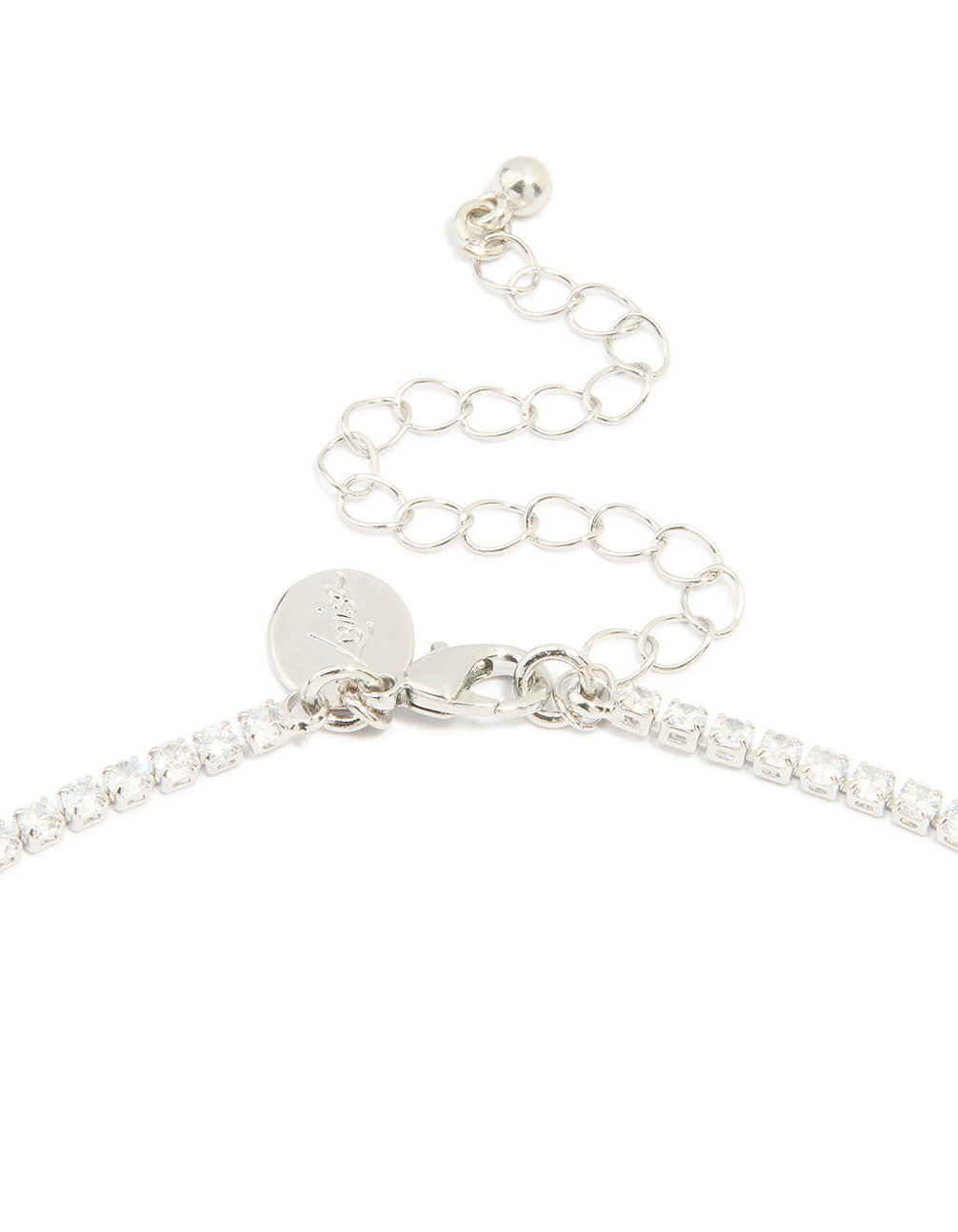 Silver Cubic Zirconia Statement Cluster Necklace