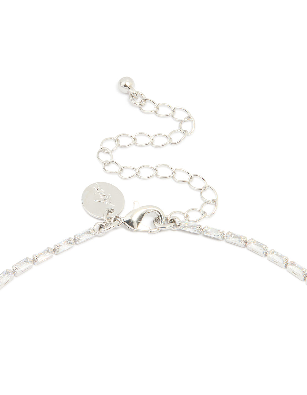 Silver Cubic Zirconia Statement Layered Chain Necklace