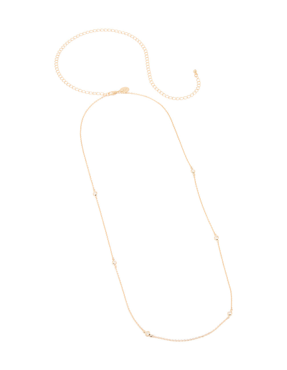 Gold Cubic Zirconia Moon Bezel Waist Chain
