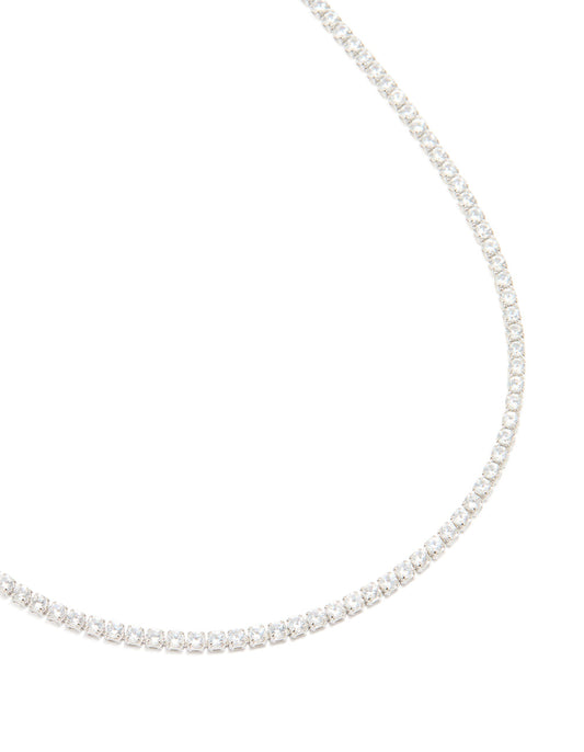 Silver Cubic Zirconia Tennis Waist Chain