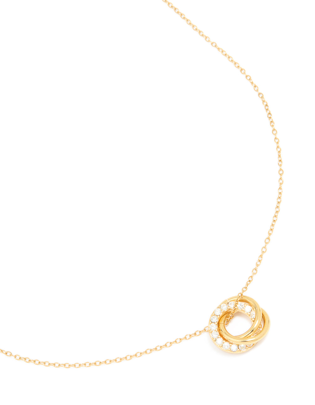 Waterproof Gold Plated Stainless Steel Tri Circle Link Necklace