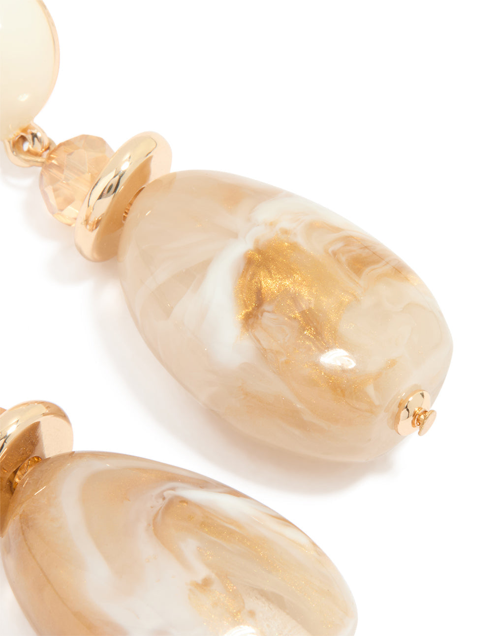 Acrylic Marble Oval Stone Drop Earrings