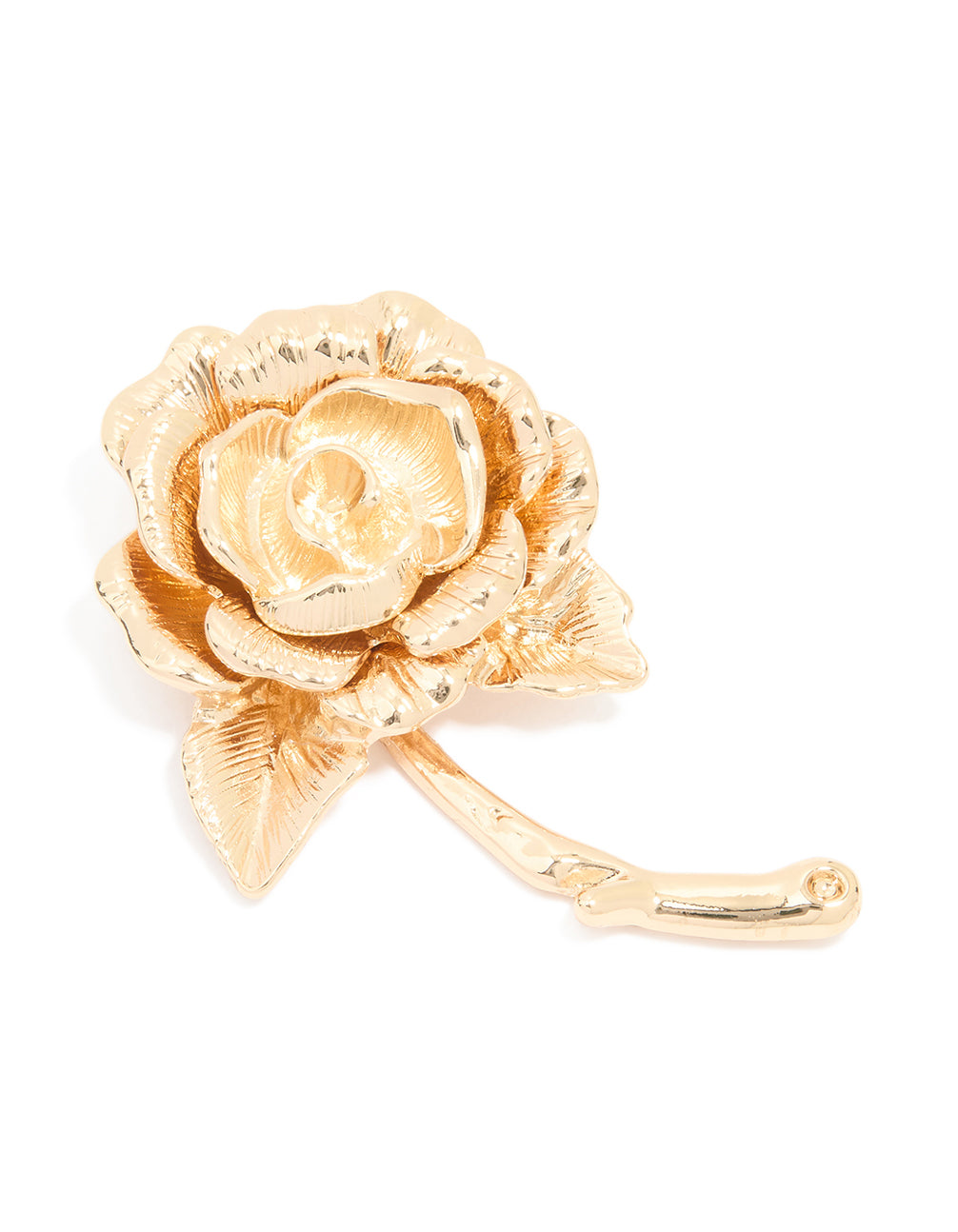 Gold Blooming Rose Brooch