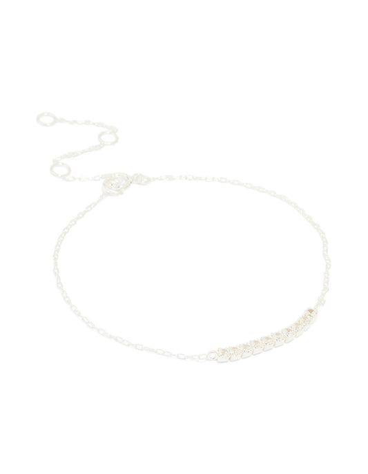Sterling Silver Cubic Zirconia Bar Bracelet