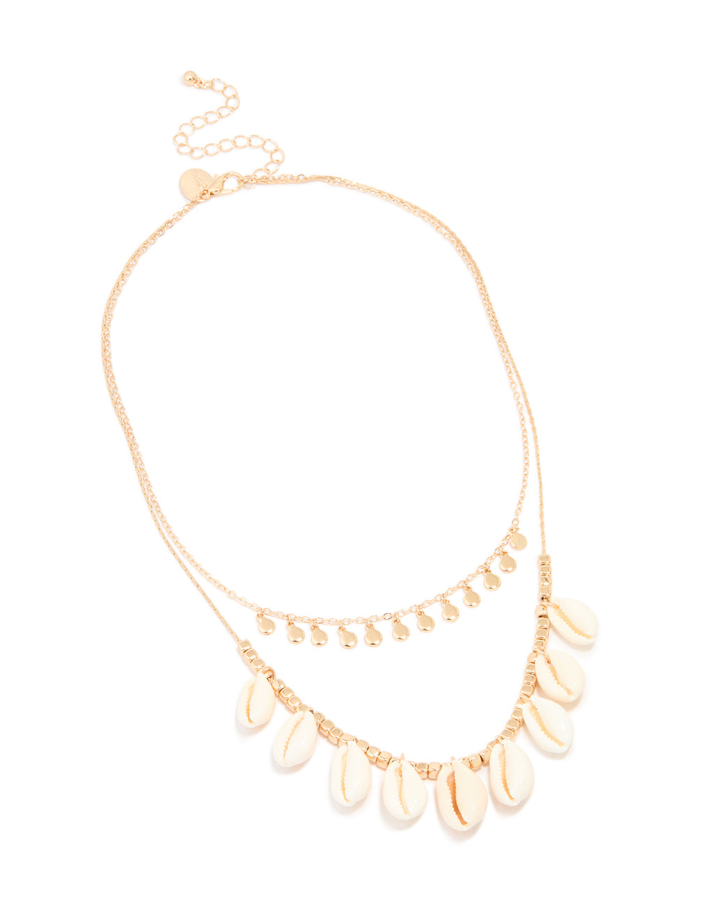 Gold Genuine Cowry Shell Dainty Layered Necklace