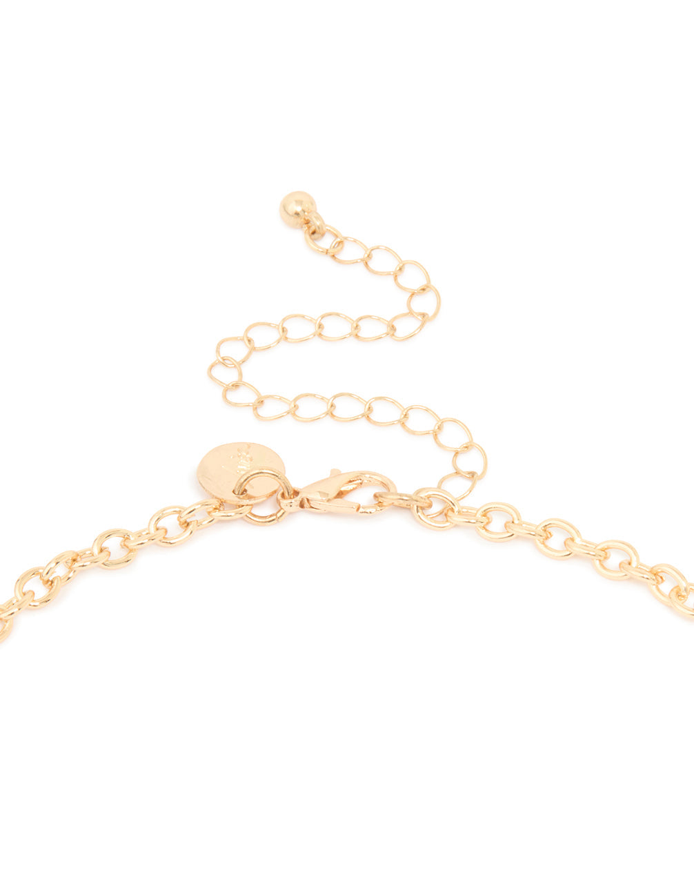 Gold Pearl Molten Link Disc Necklace