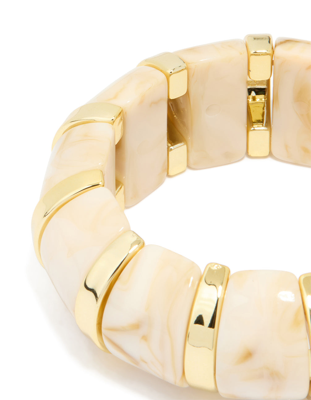 Gold White Acrylic Bangle