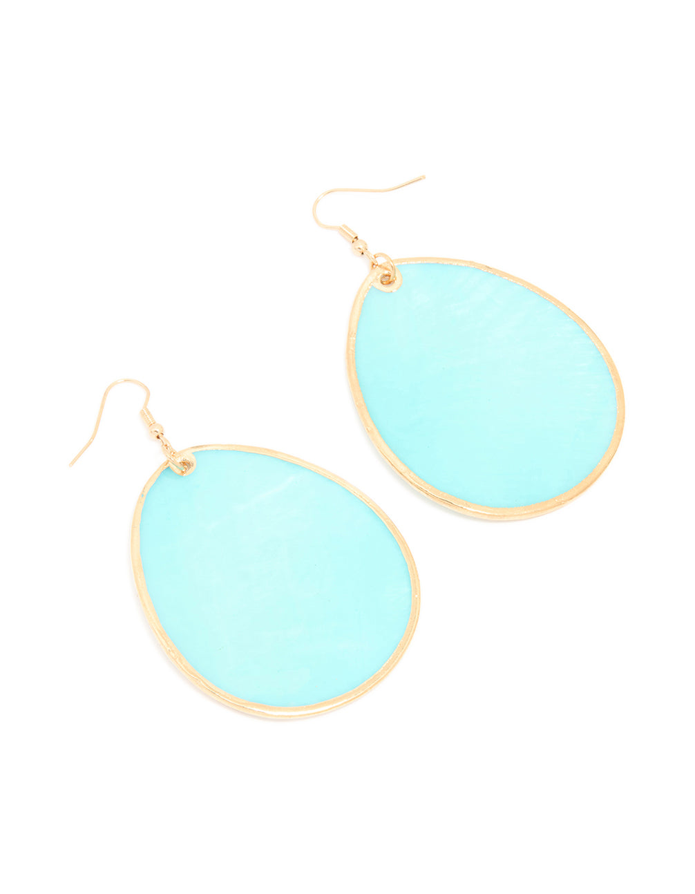 Gold Teardrop Shell Hook Earrings