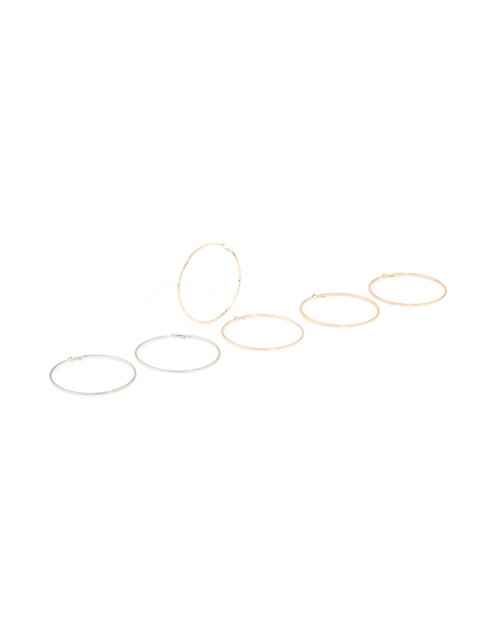 Mixed Metal Classic XL Hoop Earrings 3-Pack