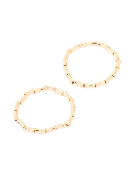 Gold Bamboo Stretch Bracelets 2-Pack