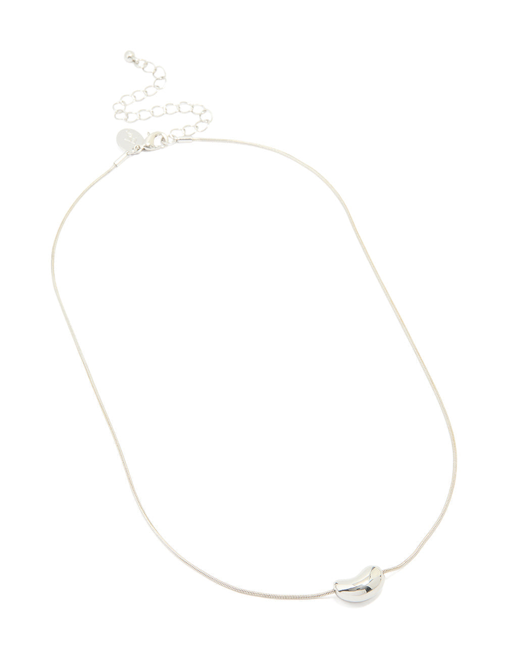 Silver Baby Pebble Pendant Necklace