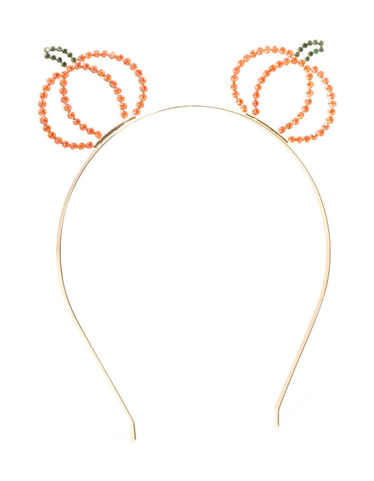 Gold Diamante Pumpkin Headband